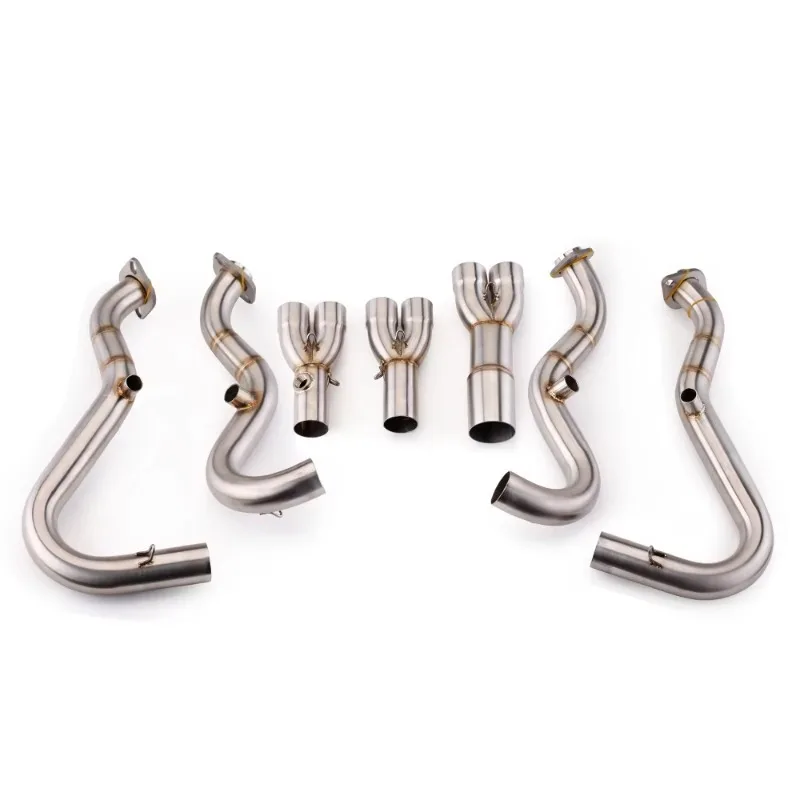 Sistem Knalpot Motor Lengkap untuk ZX6R 2009-2020 Zx-6r 636 Modifikasi Pipa Penghubung Depan Tengah Bahan Stainless Steel
