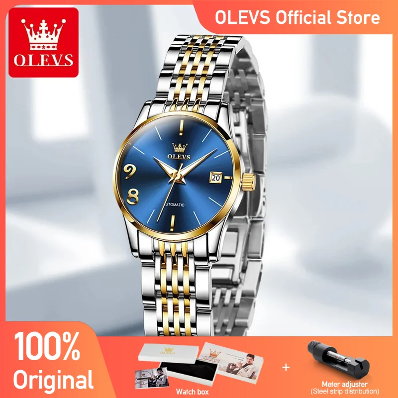 

OLEVS Automatic Watch for Women Waterproof Stainless Steel Mechanical Watches Luxury Dress Self Wind Wristwatch Relogio Feminino