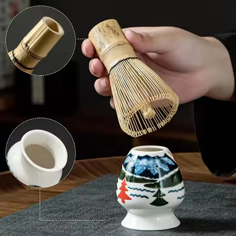 

Japanese Ceramic Matcha Whisk Holder Cartoon Teaware Matcha Whisk Container Handmade Whisk Holder Matcha Ceremony