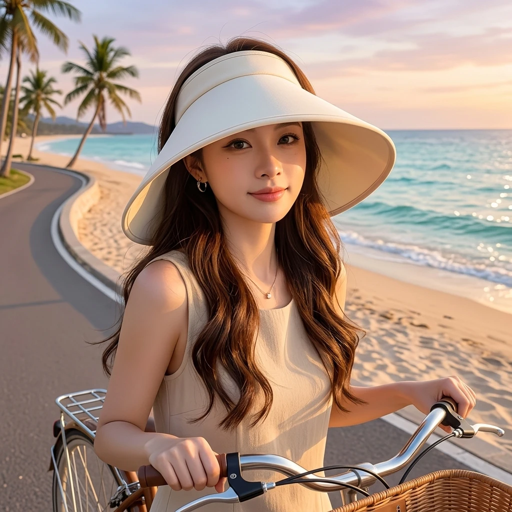 Beach Sun Visor Hat Breathable Ice Silk Open Top Cap for Women Summer Outdoor Hiking Cycling Travel Essentials Foldable