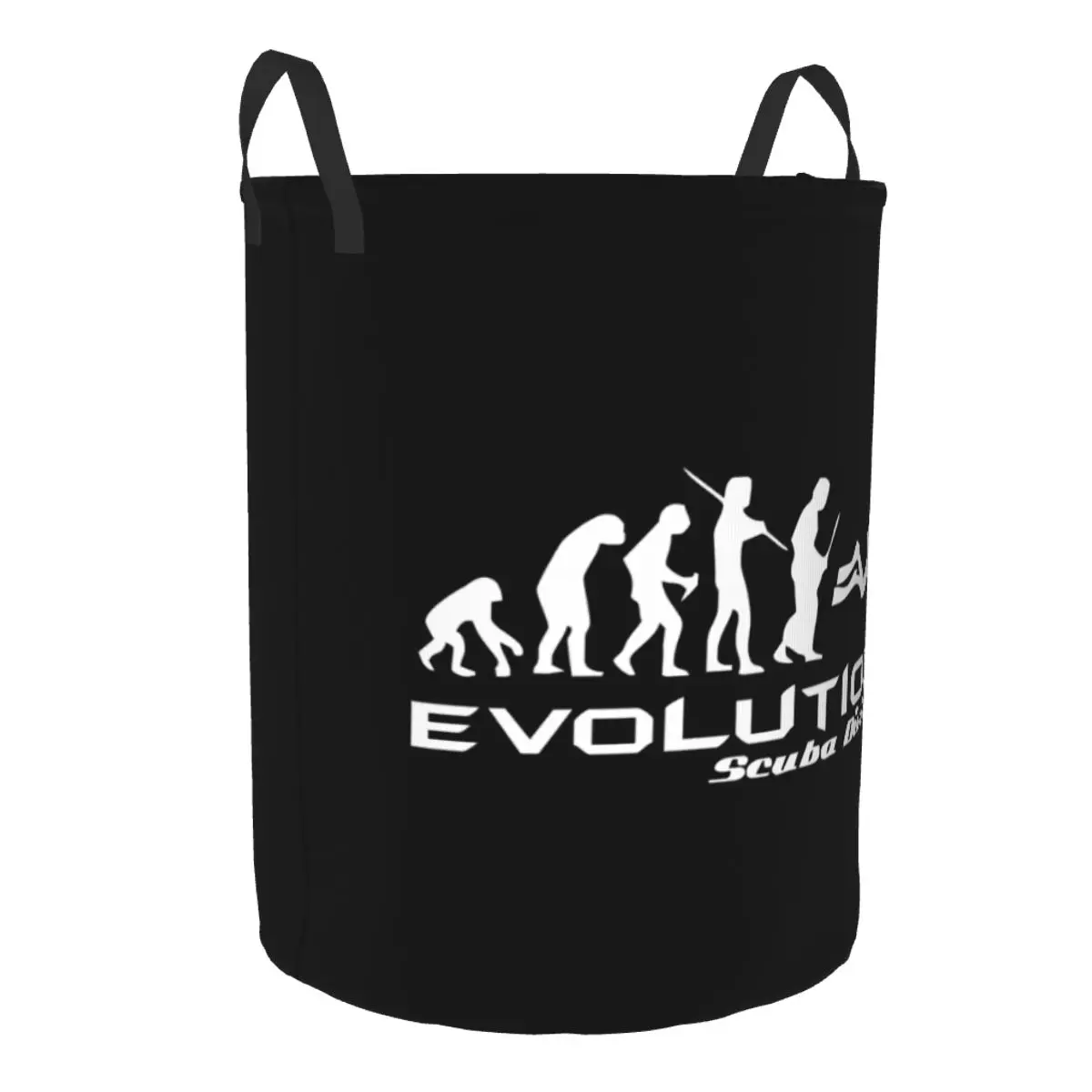 Evolution Of Scuba Diving Laundry Basket Foldable Funny Underwater Dive Diver Gift Clothes Hamper for Baby Kids Toys Storage Bag