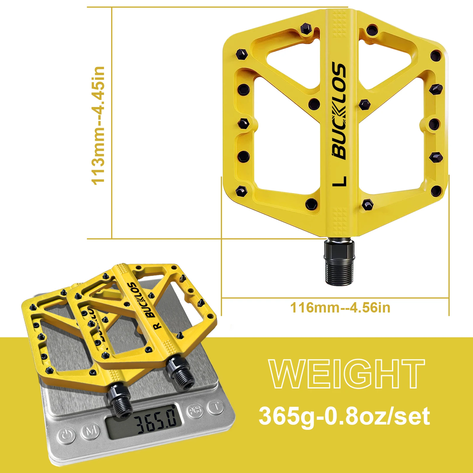 BUCKLOS Pedale DU Lager Fahrrad Pedal Plattform Ultraleicht Nylon Straße Mountainbike Pedal Rutschfeste MTB Flache Pedale Fahrrad Teil