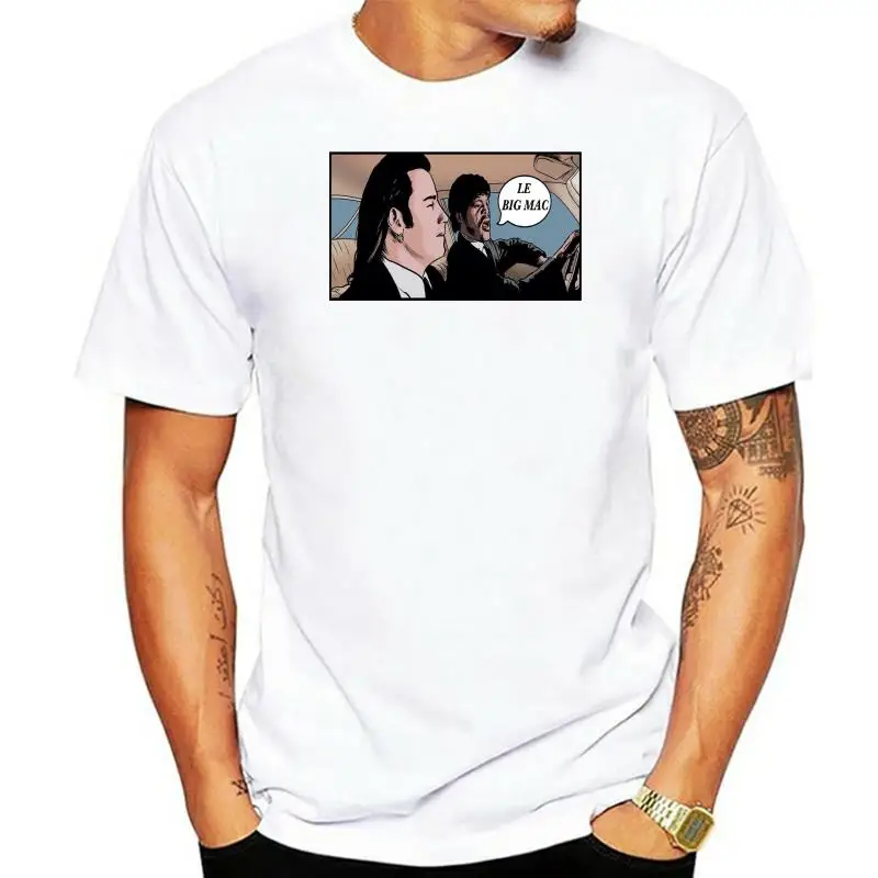 Camiseta de le big maning, pulp fiction, jhon travolta, Jonathan l jackson