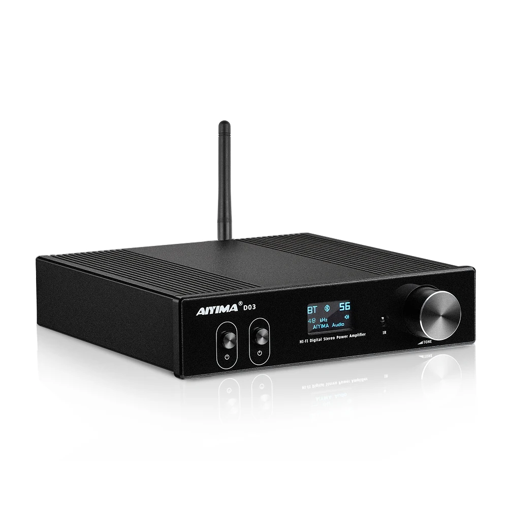 AIYIMA D03 Bluetooth-Verstärker 150Wx2 Stereo HiFi-Sound Verstärker Subwoofer-Verstärker USB DAC OLED APTX DIY 2.1 Heim-Audio