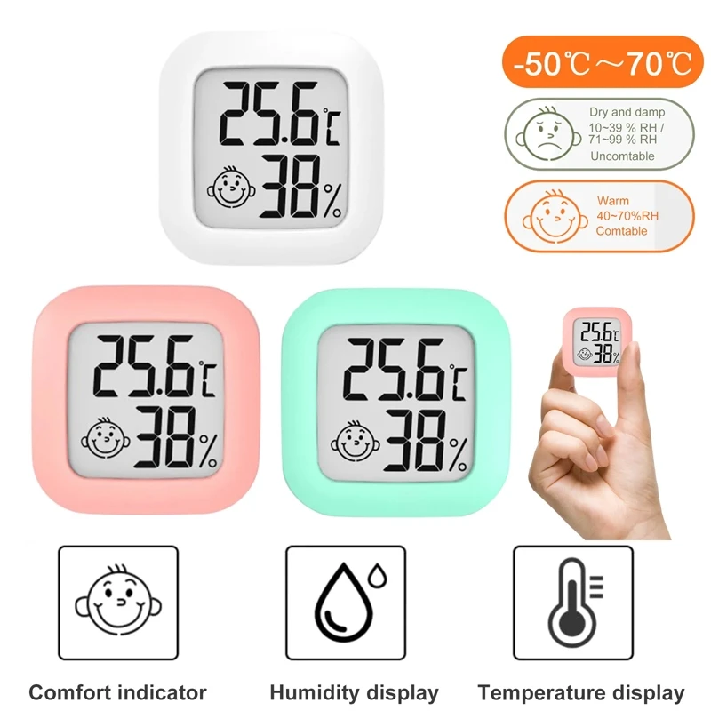 Mini LCD Digital Thermometer Hygrometer Indoor Room Electronic Temperature Humidity Meter Sensor Gauge Weather Station for Home 