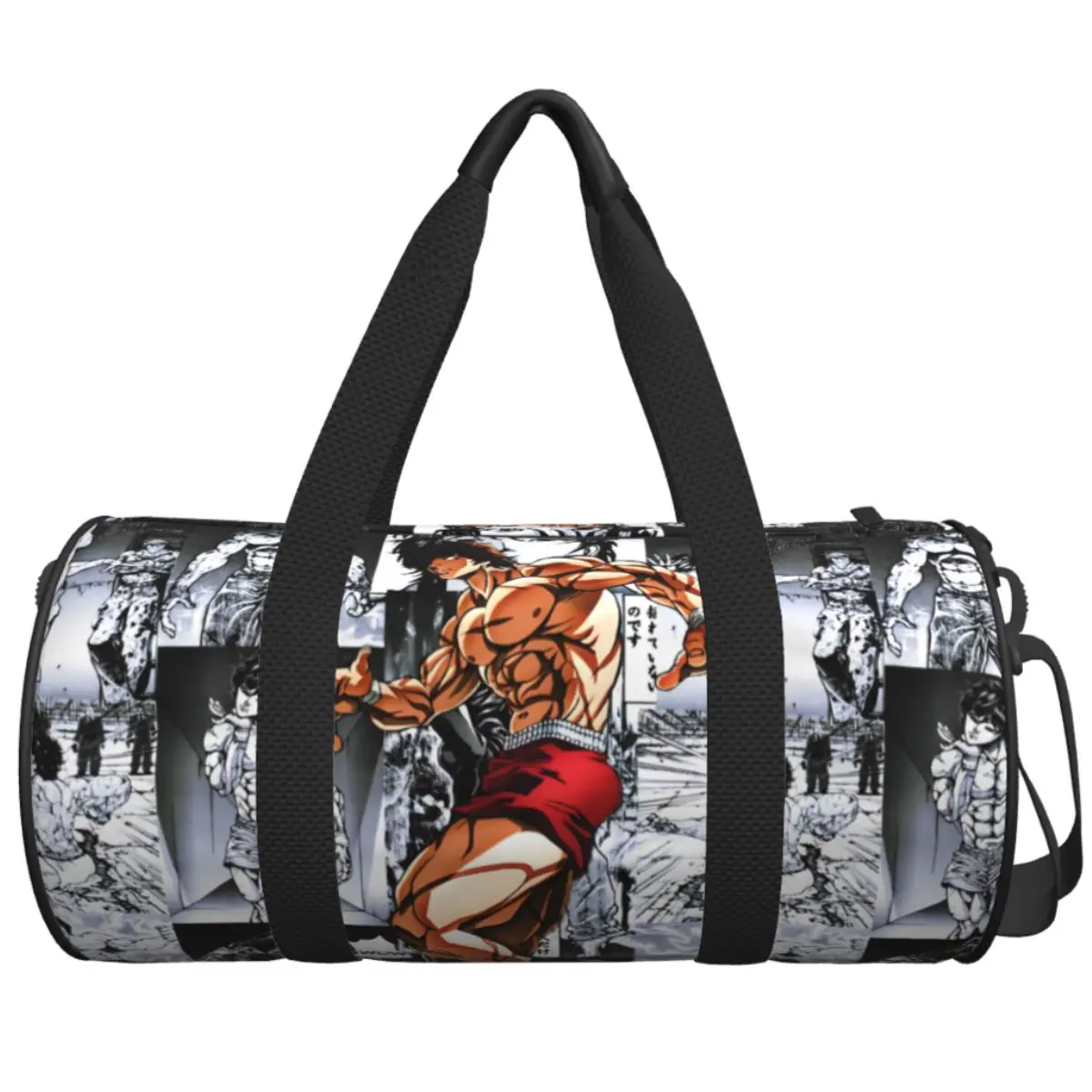 Baki Jack Yujiro Hanma Gym Bag Bodybuilding Manga Swimming Sports Bags Men's Printed with Shoes Retro Fitness Bag Oxford Handbag