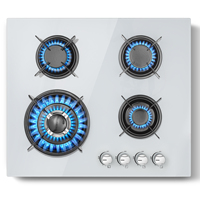 4-Burner Glass Ceramic Built-in Natural gas Propane gas New White Gas hob
