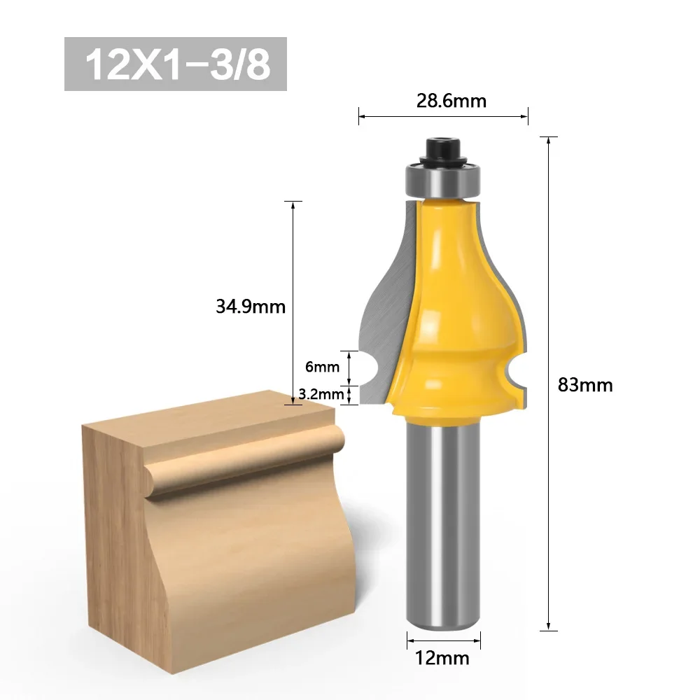 1PC 1/2" 12.7MM 12MM Shank Milling Cutter Wood Carving Picture Frame Router Bits Tenon Tungsten Carbide Line Bit Woodworking