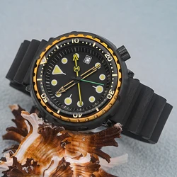 Seiko Black 28.5mm Dial NH35 Hands Tuna Canned Dive Watch With NH35 NH36A Men Diving Movement 30ATM Waterproof Resistance