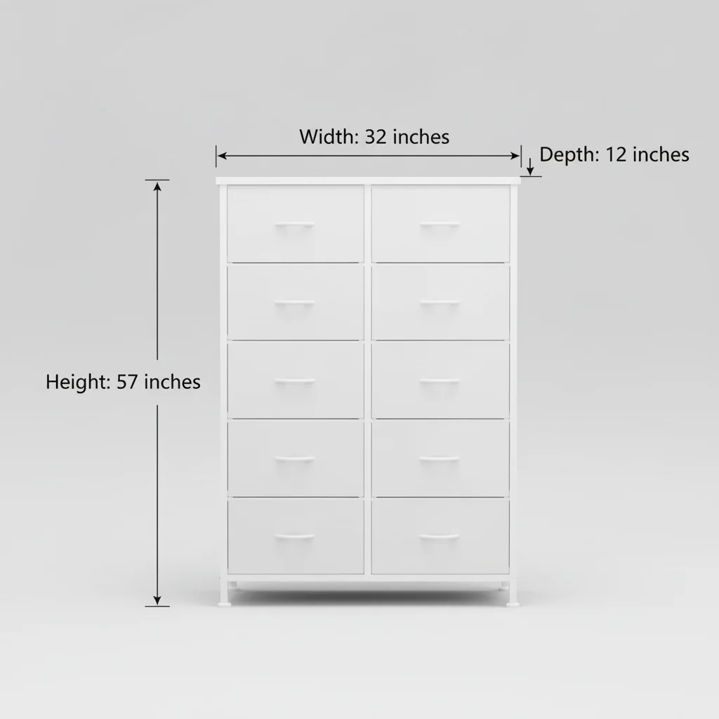 خزانة قماش ذات 8 أدراج مع سطح من الخشب الريفي، منظم خزانة عريض طويل القامة لغرفة النوم والحضانة والنوم، أبيض