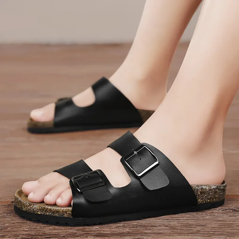 รองเท้าแฟชั่นผู้ชายใหม่ฤดูร้อนรองเท้าแตะ Birken รองเท้าแตะหนังลื่นลำลอง Sandal Keren รองเท้าแตะชายหาด