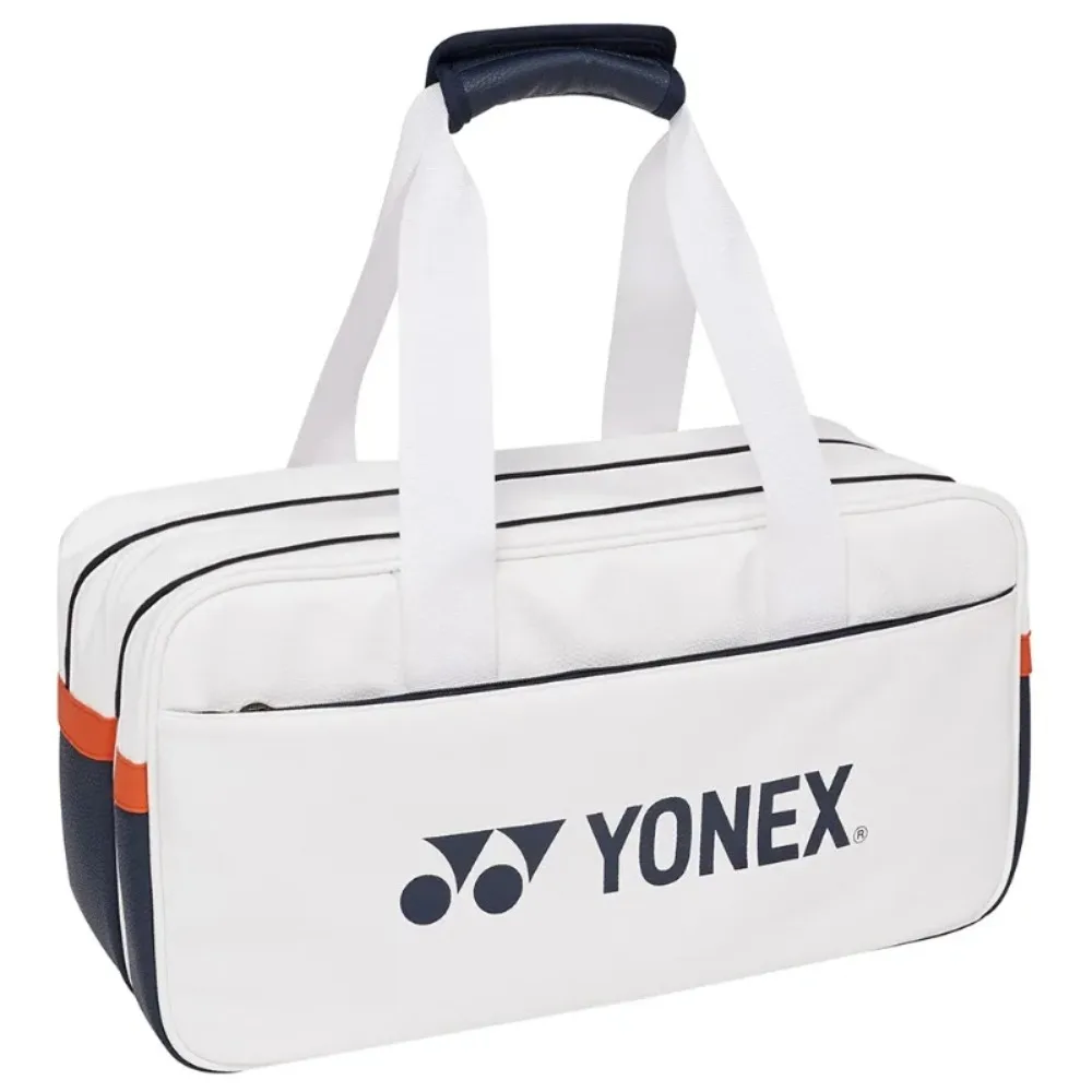 YONEX High Quality Durable Badminton Racket Sports Bag PU Leather Mini Tournament 2-3 Pieces Tennis Racquet Bag Unisex White