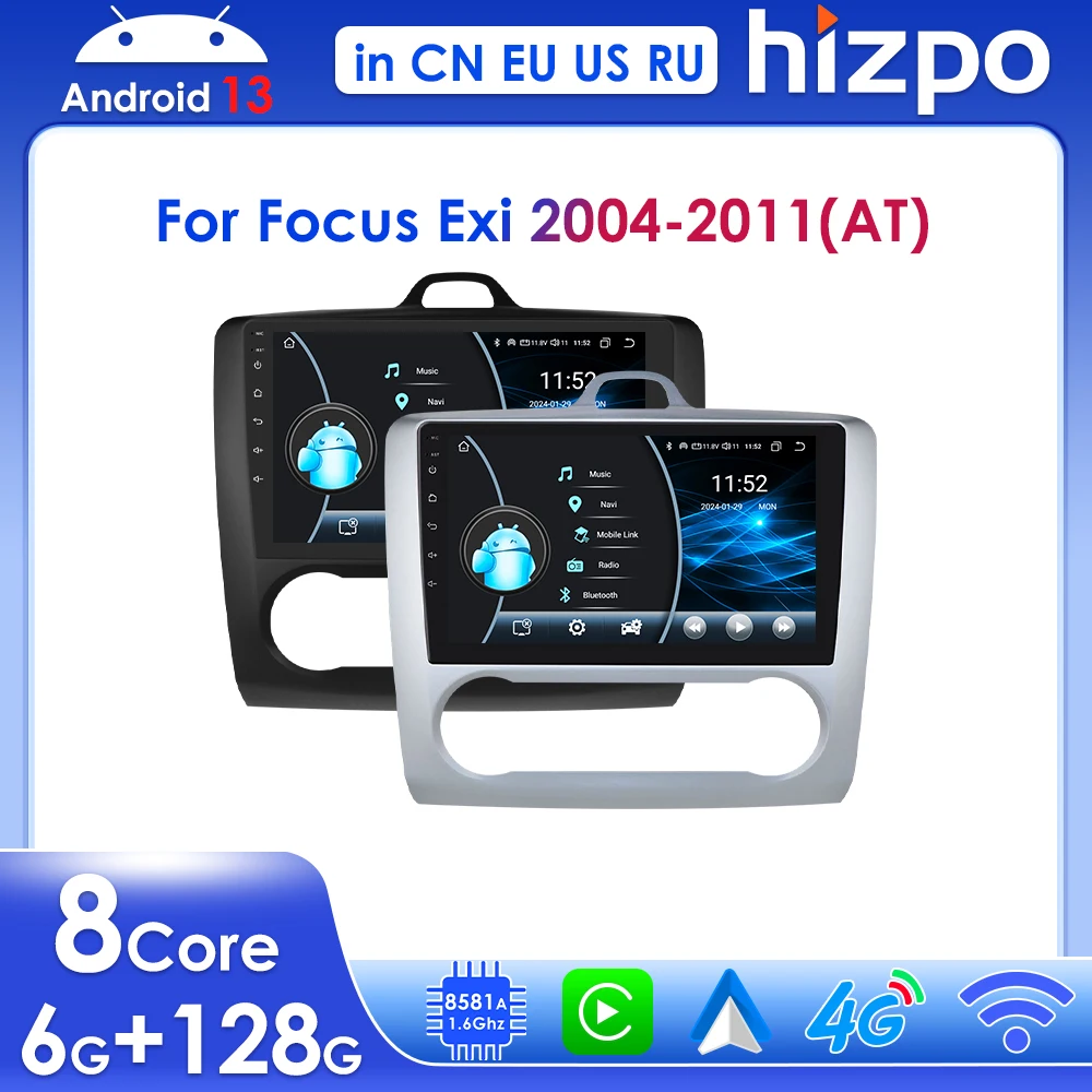 Hizpo Android 13 Wireless Carplay for Ford Focus Exi AT 2004-2011 GPS Navi 9