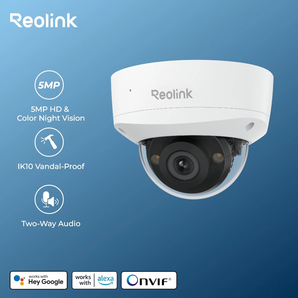 

Reolink 5MP IK10 Vandal-Proof PoE Security Camera 4K Outdoor Turret IP Camera 8MP IP67 Waterproof Surveillance Cameras
