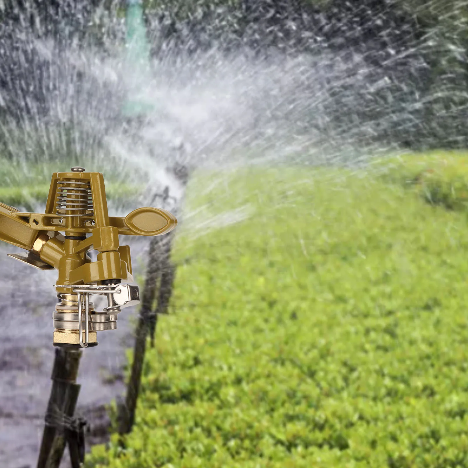 G1/2 Male Thread Watering Sprinkler Head 360 Degree Automatic Rotation 15m Range for Lawn Patio Garden Irrigation