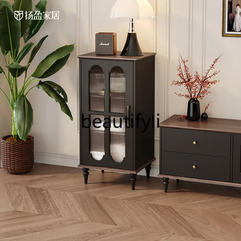 

Vintage Style Wine Cabinet Living Room New TV Side Cabinet Storage Mini Small Apartment Display Storage Cabinet