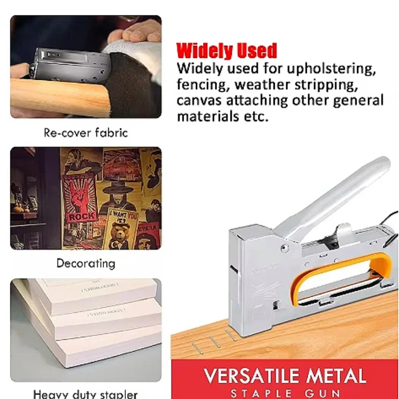 Heavy Duty Manual Staple Gun Handheld Upholstery Stapler For Wood Canvas Fabric Decoration Furniture DIY Stapling Repair Tool