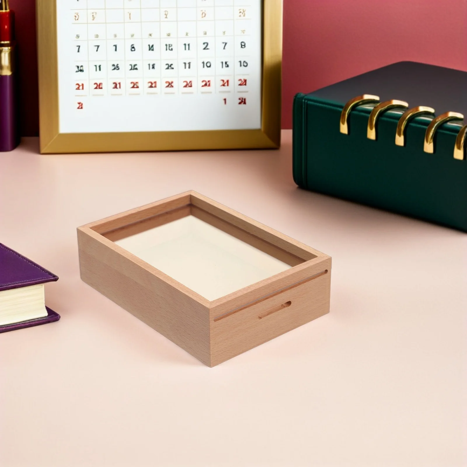 إطار صور خشبي من Piggy Bank، صندوق توفير العملات المعدنية المتين المدمج لديكور المنزل والمكتب، وبنوك العملات المعدنية #1