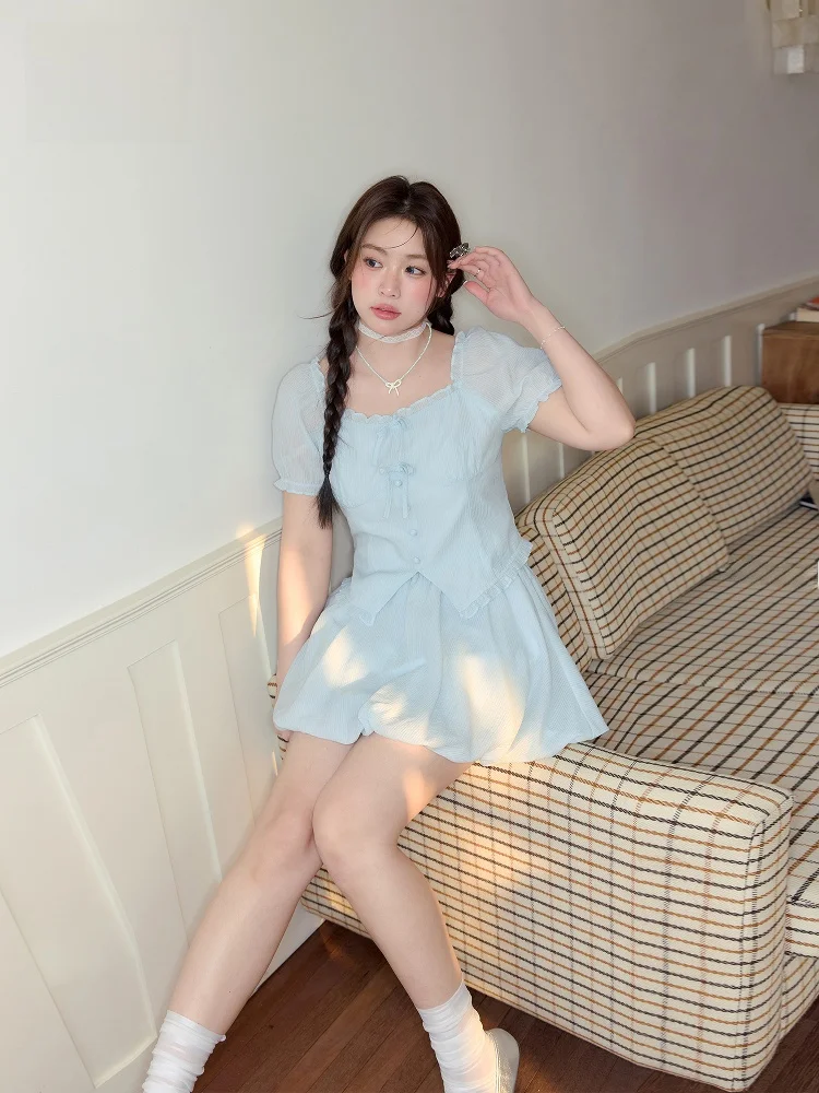 

Slimming Dopaamine Chic Summer Short Sleeve T-shirt And A-line Skirt Set for plus Size Women Zhang Da Brand Korean Style Comm...