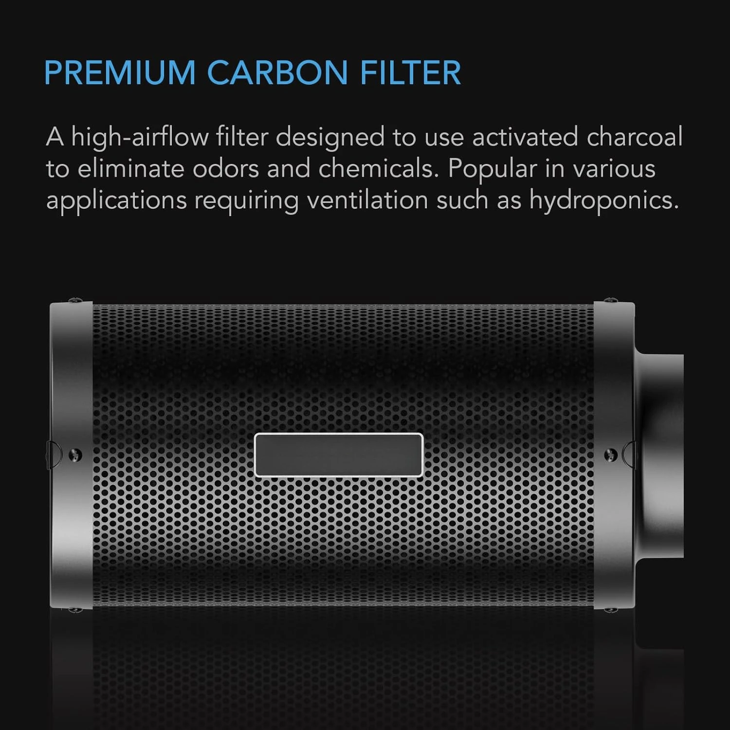 

Air Carbon Filter 6" with Premium Australian Virgin Charcoal, for Inline Duct Fan, Odor Control, Hydroponics, Grow Rooms