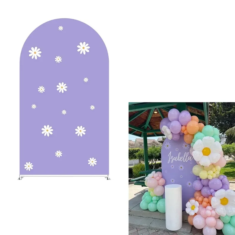 Фон Mehofond с цветком ромашки и аркой, крутой цветочный фиолетовый, синий, бежевый, розовый, детский декор для дня рождения, фон для детского душа, фиеста