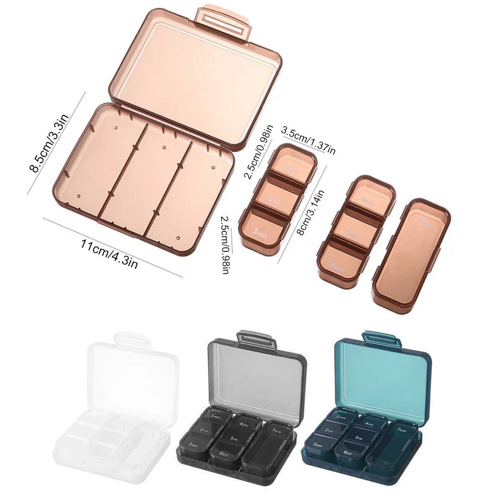 

Weekly Pill Organizer,Pill Box 7 Day,Daily Vitamin Case Large Capacity Compartments,Pill Containers for Medicine Supplements