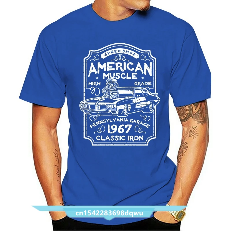 

American Muscle T-Shirt Mens Usa Car Garage Speed Shop