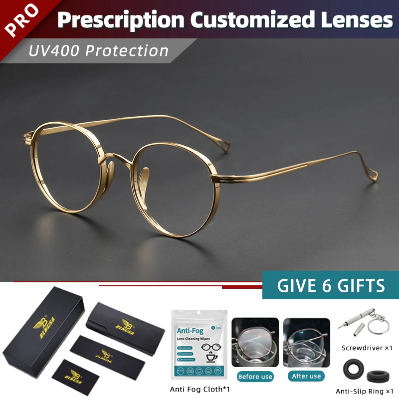 BLMUSA (S) Retro Pure Titanium Progressieve Bril Hoge Kwaliteit Mannen Blue Light Ray Meekleurende Optische Brillen
