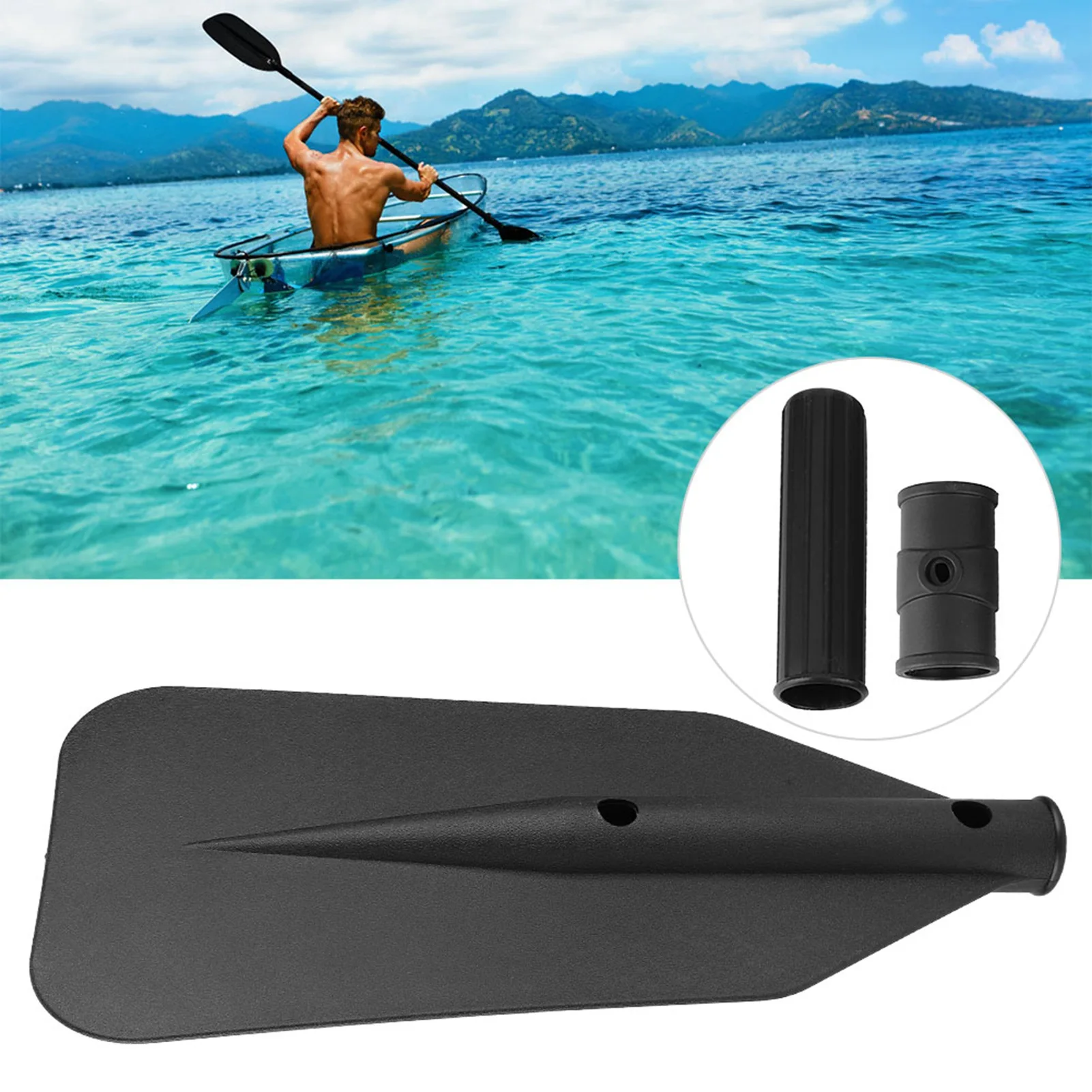 Detachable 3 In 1 Plastic Paddle Blade Handle Oar Accessories Kayak Yacht Rubber Dinghy Canoe