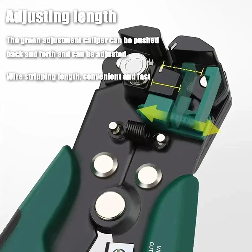 WOZOBUY Crimper Kabelschneider Einstellbarer Automatischer Drahtabisolierer Multifunktionale Abisolier- und Crimpzange Terminal-Handwerkzeuge – Detail 8