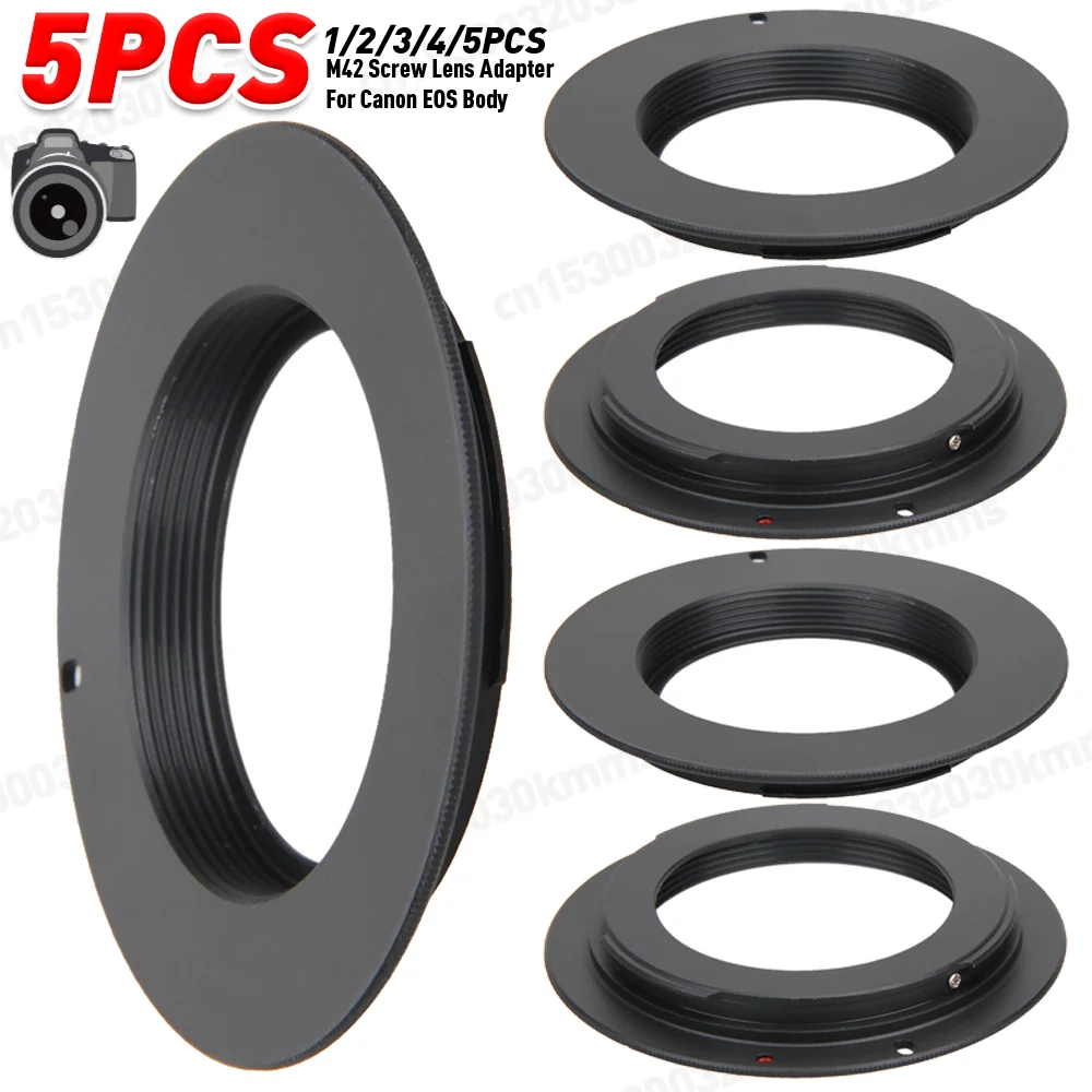 1-5 SZTUK M42 Śruba Adapter obiektywu Uniwersalny adapter mocowania obiektywu Pierścienie adaptera mocowania aparatu do aparatu Canon EOS EF EF-S