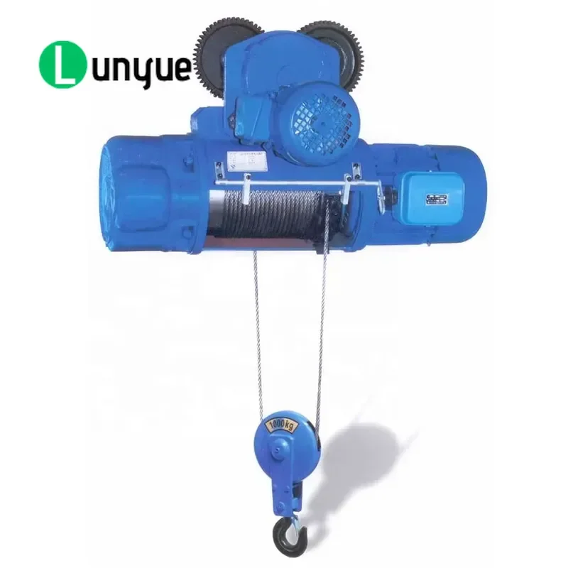 European CD Model Electric Wire Rope Hoist Trolley Wireless Remote Control Construction Crane Winch 1 2 3 5 10 Ton Lifting