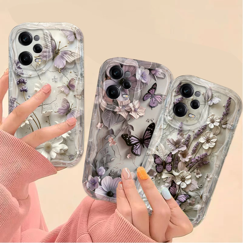 حافظة ناعمة على شكل فراشة عتيقة لهاتف Xiaomi Redmi Note 14 13 12 11 10 9 Pro Plus 14S 12S 11S 10S 9S Redmi 14C 14R 13C 12 4G 5G #6