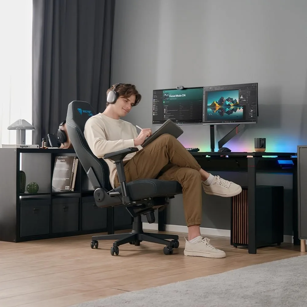 Titan Evo Lite in Black Prime 2.0 Leatherette Gaming Chair - Reclining - Ergonomic & Heavy Duty Computer Chair with 4D Armrests