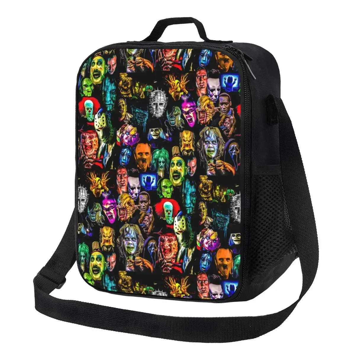 Horror Film Baddies Legends Thermal Insulated Lunch Bags Chucky Alien Predator  Portable Lunch Tote for Kids Bento Food Box