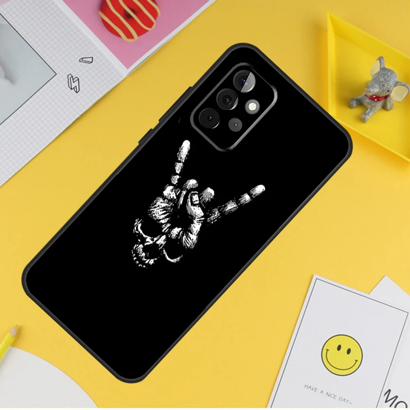 Rock and Roll Skull Case For Samsung Galaxy A54 A34 A14 A13 A33 A53 A12 A32 A52 A71 A51 A15 A25 A35 A55 Cover image 3