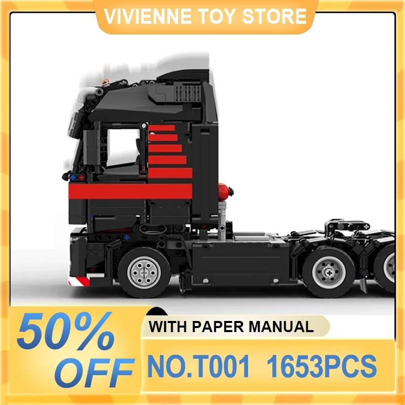 Ideal Christmas Gift For Boys T001 Simulated Remote Control Heavy Tractor Cab Engineering Model Building Blocks Bricks Toy
