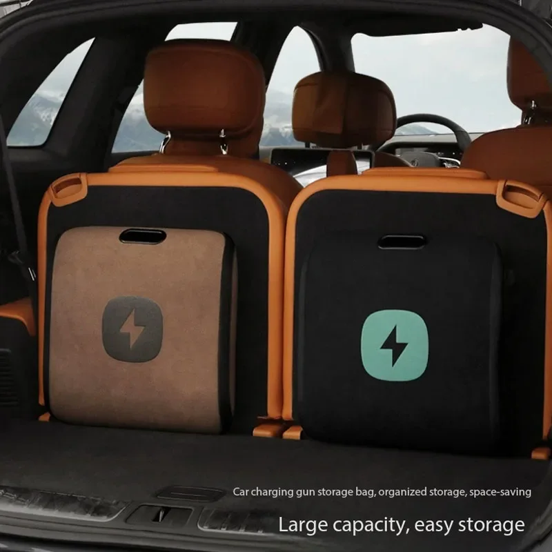 Electric Vehicle Charging Gun Storage Bag Waterproof Fire Retardant Oxford Cloth Car Trunk Organizer Portable EV Charger Cable S