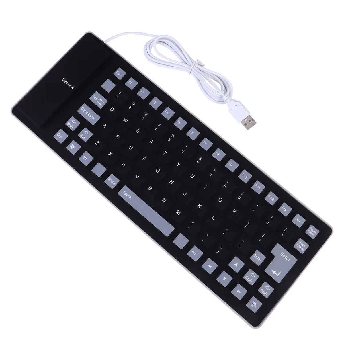 

85 Keys Roll Up USB Wired Keyboard Waterproof Oilproof Silent Foldable Flexible External Keyboard for Computer