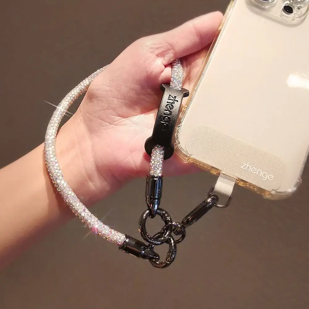 

Подвесной шнур с блестками и стразами, ремешок для телефона, короткий стиль на запястье, ручной телефон с бриллиантами, блестящая веревка для защиты от потери