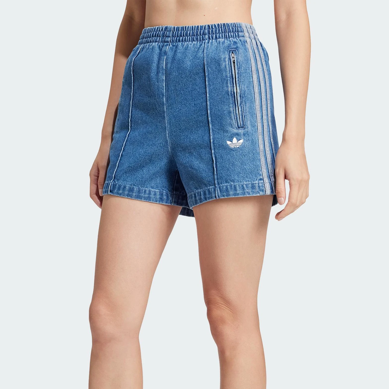 

Adidas Original Women's Sports Triple-Stripe Denim Shorts JD2562