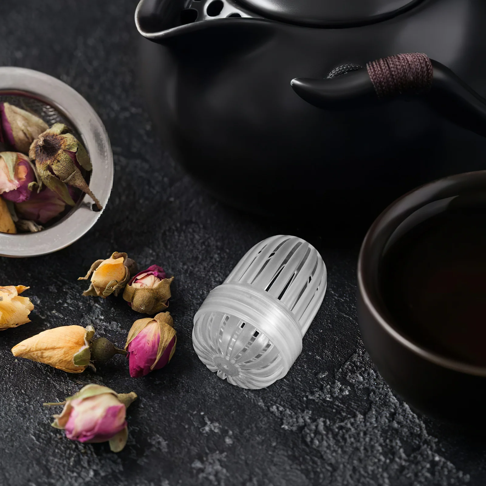 10pcs 바구니 재사용 가능한 인퓨저 필터 느슨한 잎을위한 미세한 여과기 Puerh 녹차 주전자 여과기 차 액세서리 홈