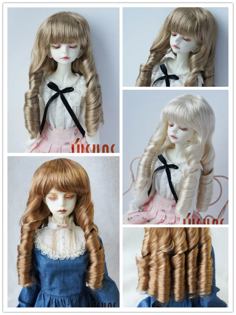 

JD153 1/6 1/4 1 Pretty Curly BJD Synthetic Mohair Wigs Size 6-7Inch 7-8Inch 8-9Inch Doll Hair Free Shipping Doll Accessories