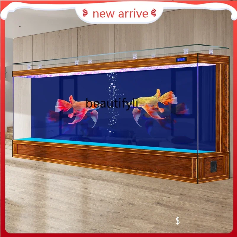 

AUltra-white fish tank Large living room dragon fish tank Back filter Ecological floor water-free aquarium4567 H