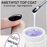 Esmalte de uñas en Gel con capa superior de amatista, resistente a los arañazos, no amarillento, para contraste de uñas, diseño cromado 3D, barniz UV en remojo, 15ml