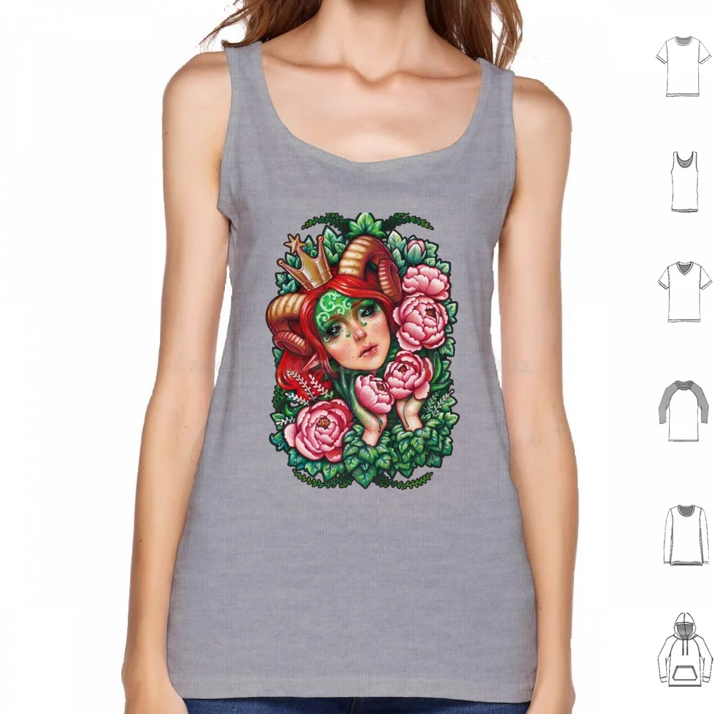 Titania Stigmata Tank Tops Vest Sleeveless Titania Fairy Fawn Fairy Queen Queen Artsy Illustrative Dollmaker Crown Peonies