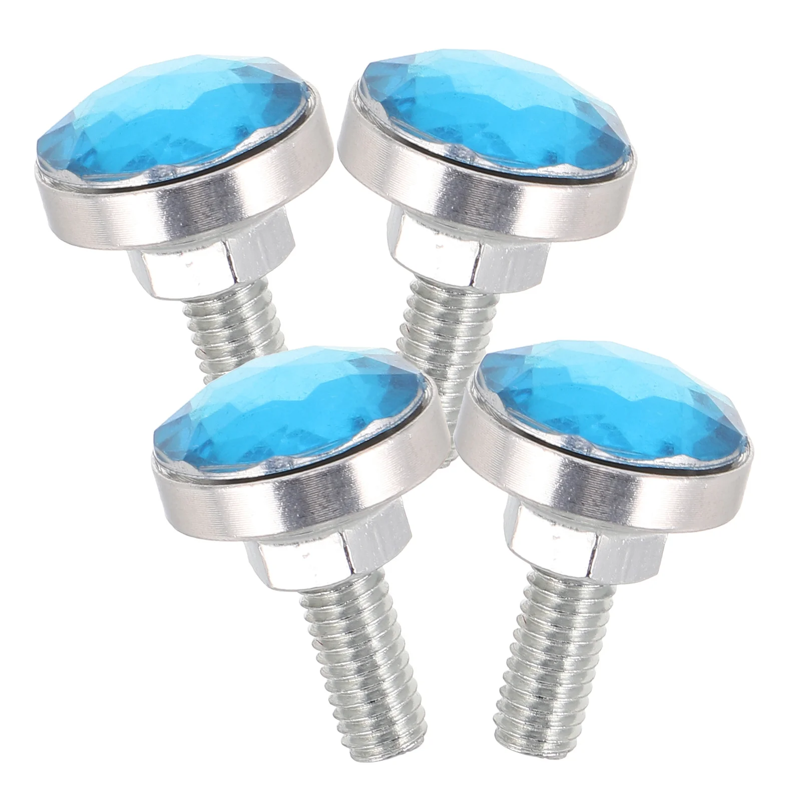 

4Pcs Motorcycle Decorative Screws M6 Blue Premium License Plate Mounting Bolts Anti Loosening Threaded Fasteners for Universal