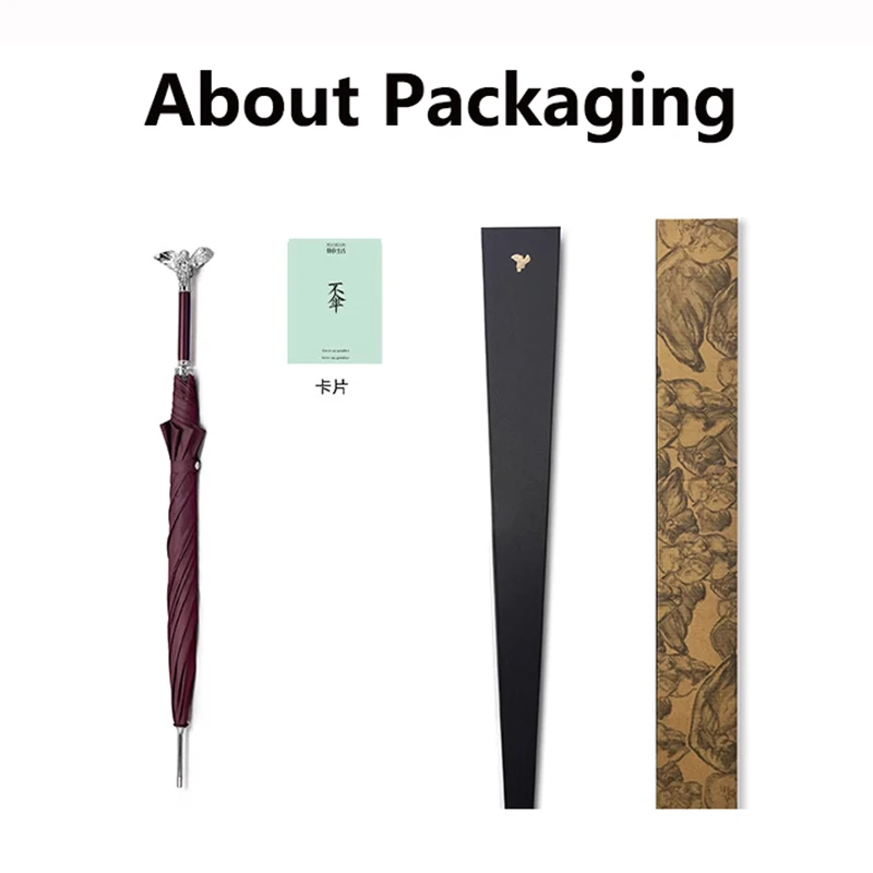 Creative Metal Long Handle Umbrella Luxury Personalized Umbrella Outdoor Large Windproof Umbrella for Rain and Sun Parasol Gifts