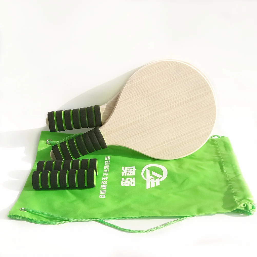 Wooden Racket Badminton Racquet Beach Aldult Paddle Racquets for Ball Bamboo Child