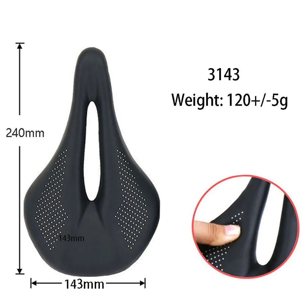 ELITA ONE Superleichter Carbon-Sattel, 240 x 143/155 mm, 96 g, MTB, Rennrad, Lederkissen, Fahrradsitz für Männer und Frauen